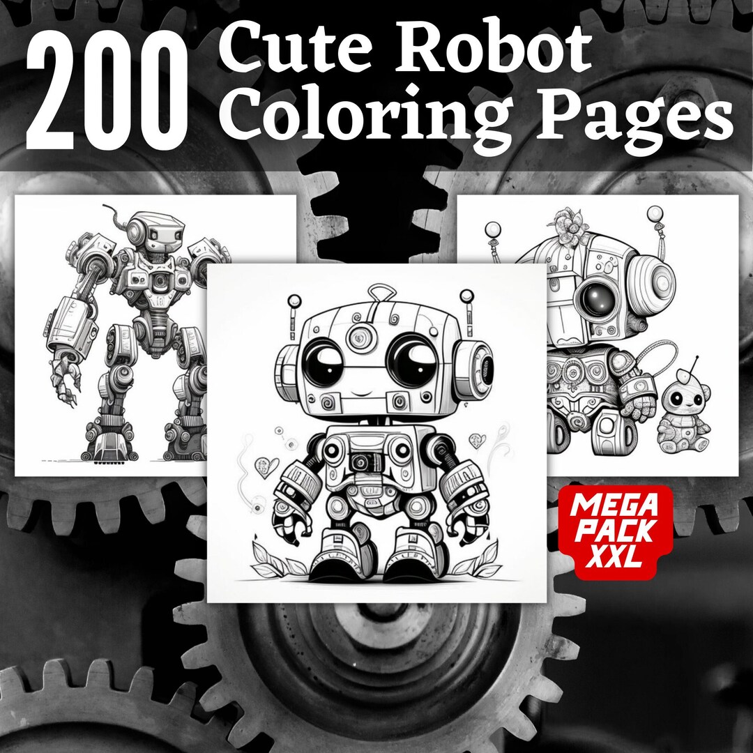 200 Cute Robot Coloring Pages | Printable Coloring Book | Coloring ...