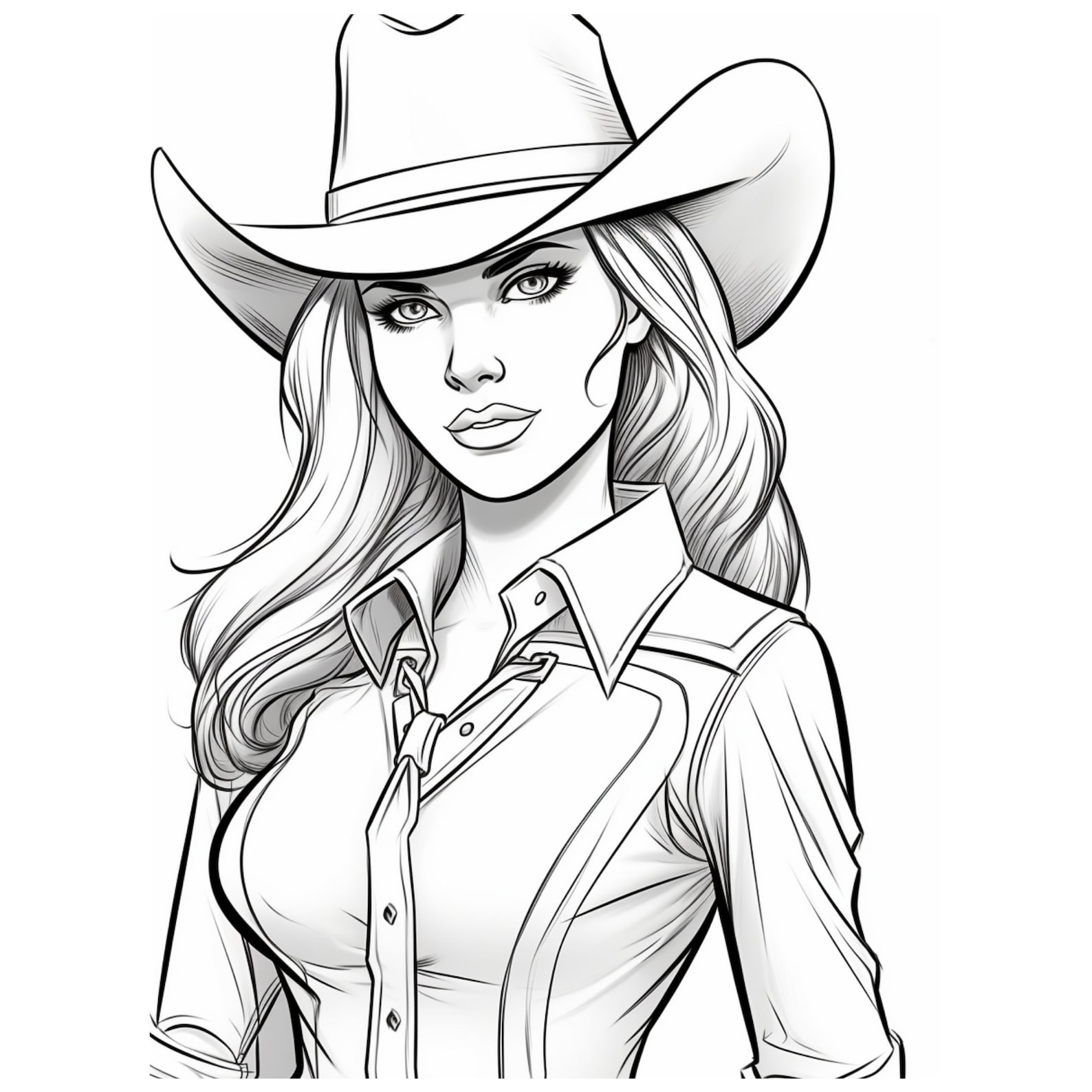 100 Western Cowgirls Coloring Pages Printable Coloring Book Coloring Pages for Woman and Kids ...