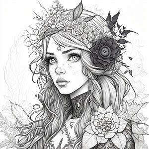 100 Woman Fantasy Coloring Pages Printable Coloring Book Coloring Pages ...