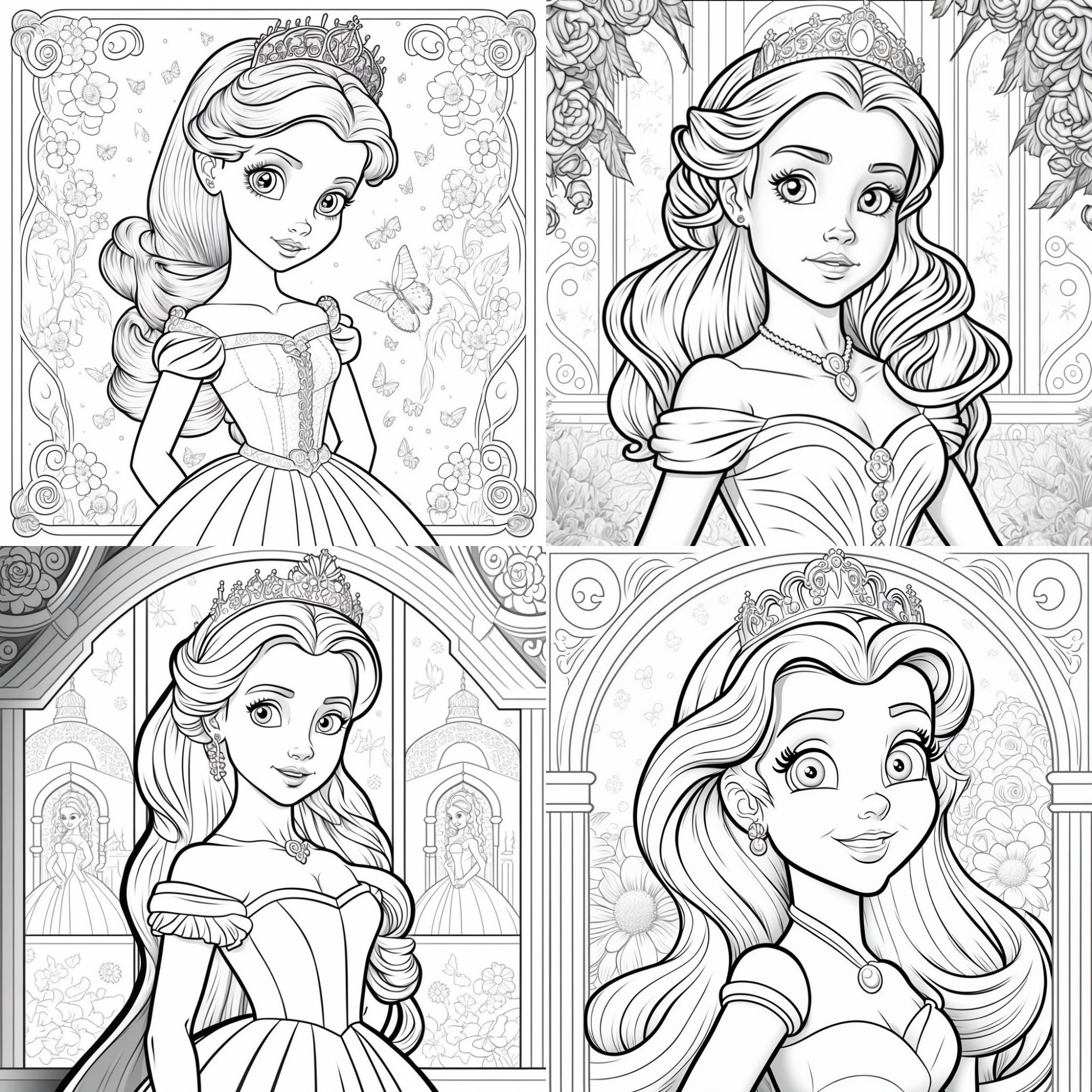 100 Princess Coloring Pages Cute Printable Coloring Book Coloring Pages ...