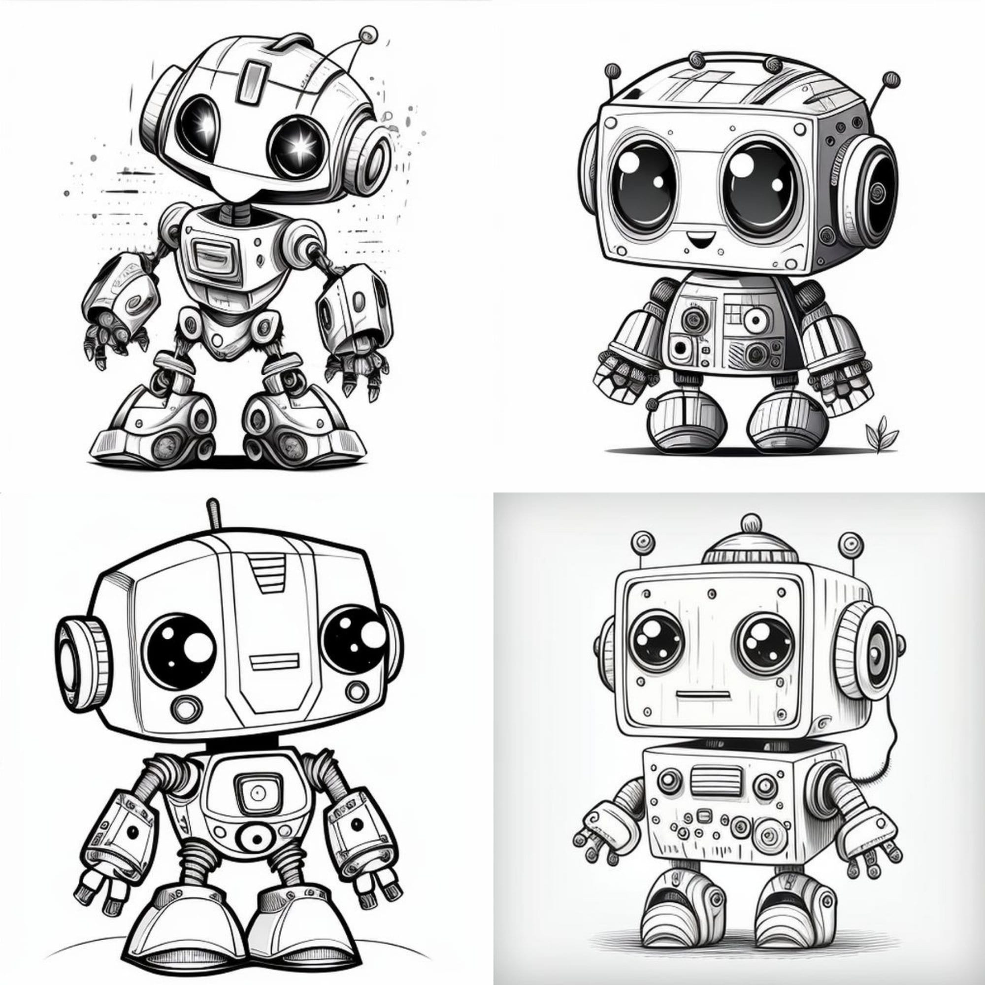 200 Cute Robot Coloring Pages Printable Coloring Book Coloring Pages ...