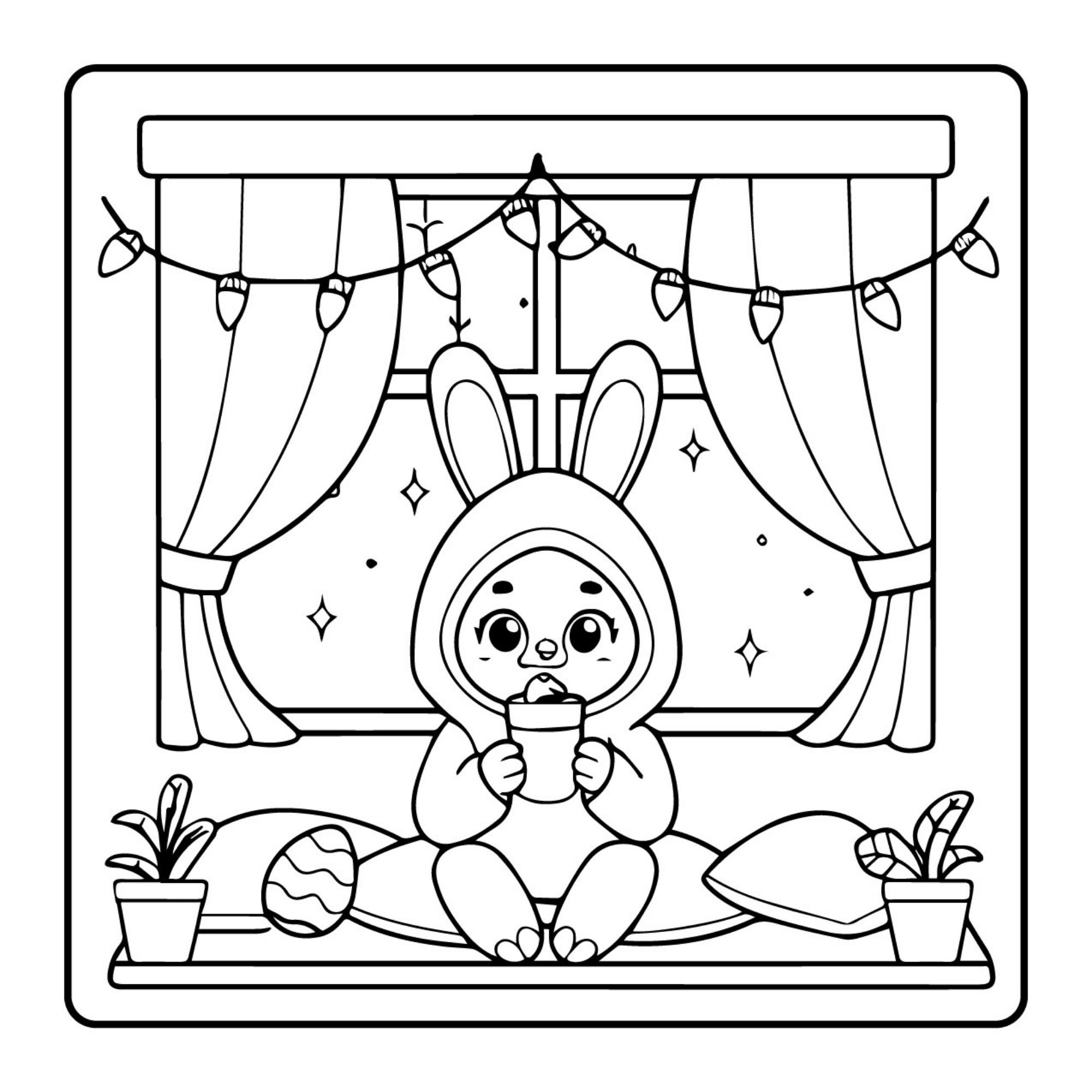 100 Cozy Easter Coloring Pages | Printable Book for Kids | Digital ...