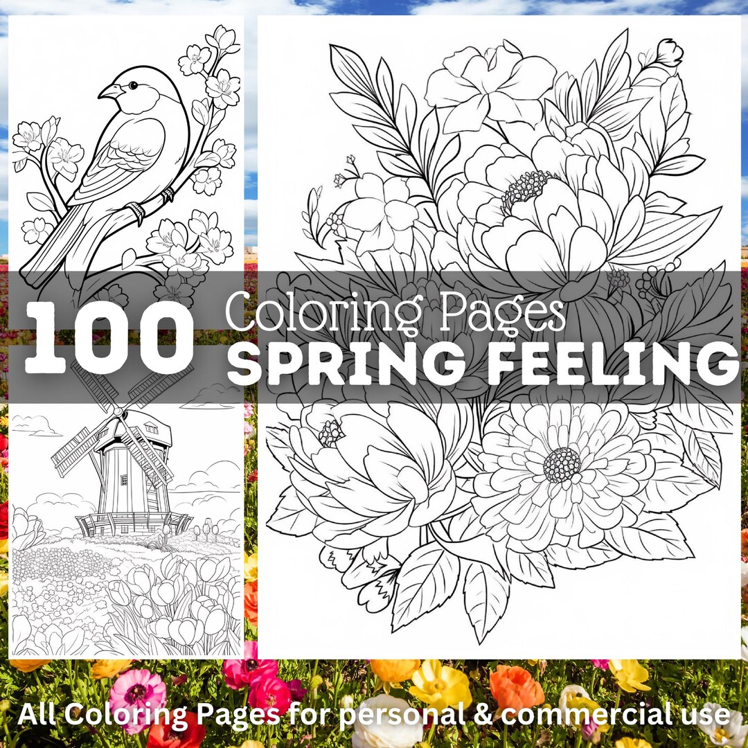 Spring Coloring Pages Printable Complex 100 Spring Coloring Pages | Printable Coloring Book | Coloring Pages ...