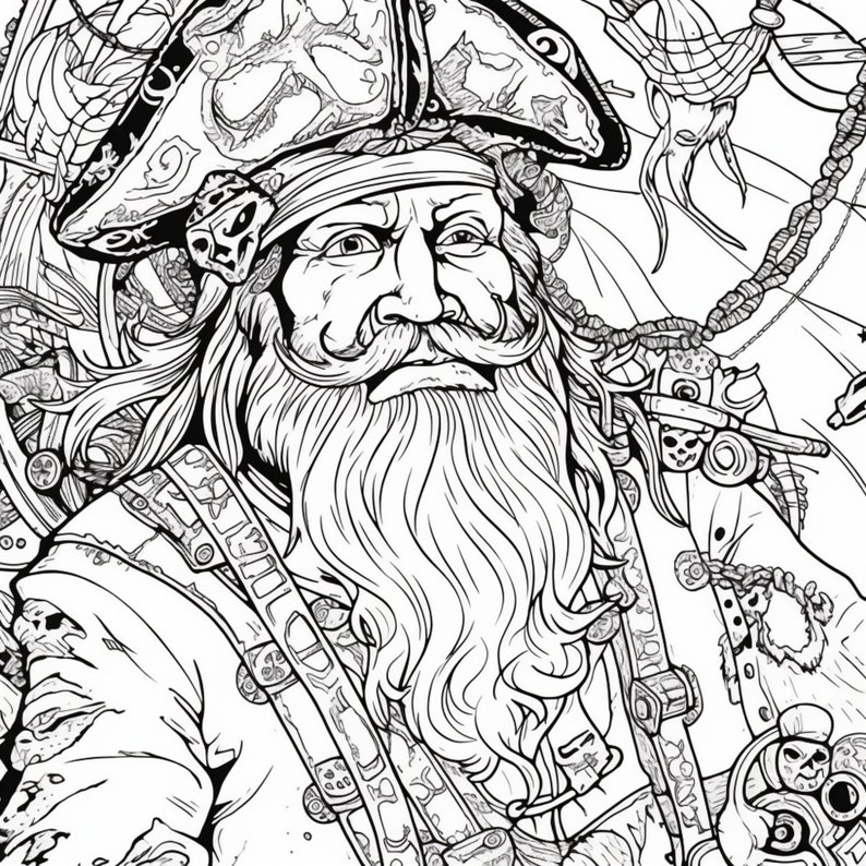 50 Pirate Coloring Pages Printable Coloring Book Coloring Pages for ...