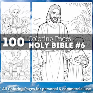 100 Bibel Malvorlagen | Christliches Malbuch | Malvorlagen für Kinder | Digitale Färbung | Jesus Christus