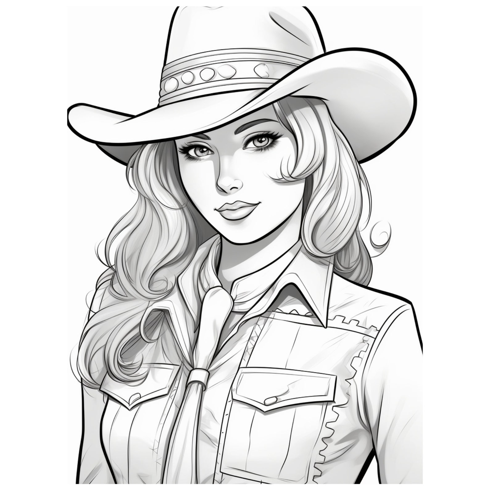 100 Western Cowgirls Coloring Pages Printable Coloring Book - Etsy