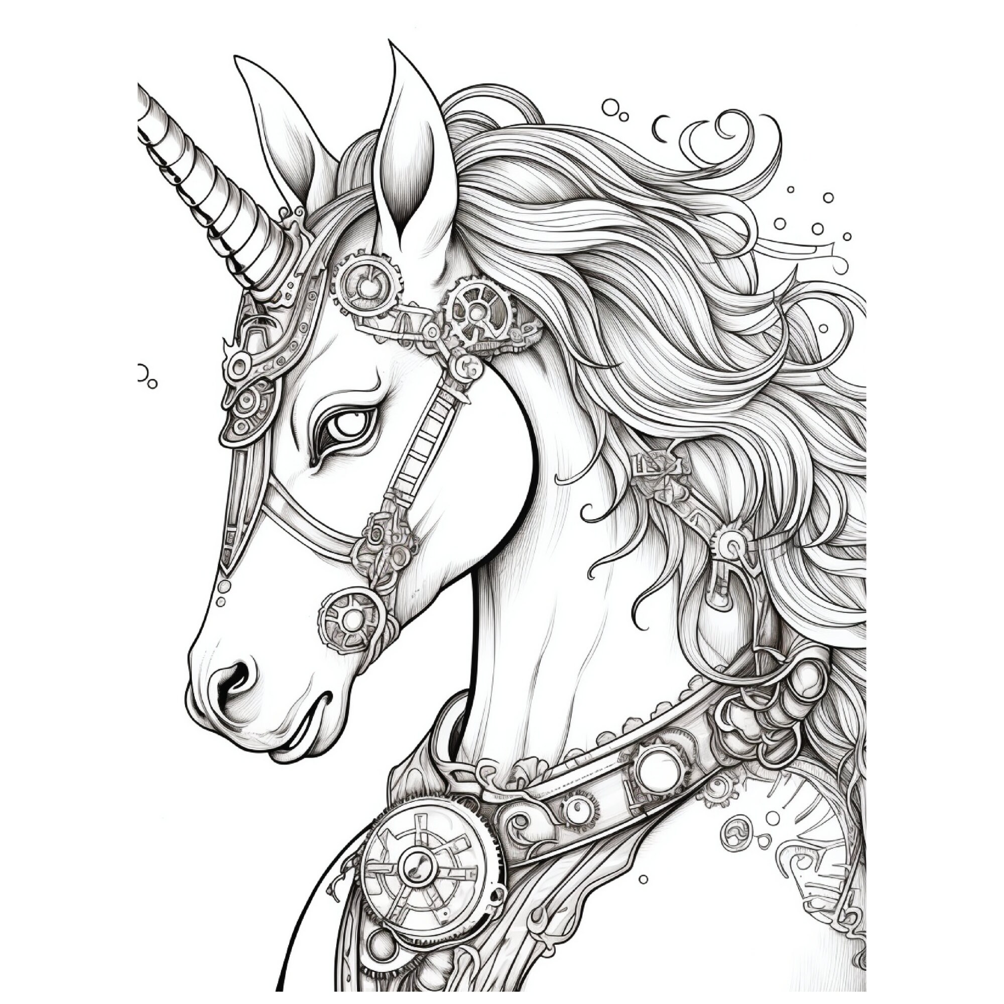 100 Steampunk Unicorn Coloring Pages | Printable Coloring Book ...