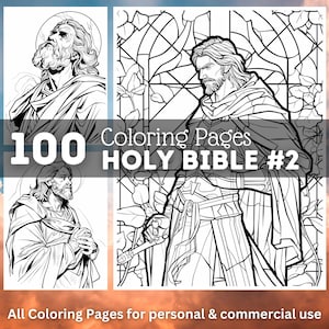 100 Bible Coloring Pages | Printable Coloring Book | Coloring Pages for Adults | Christian Digital Coloring | Jesus Christus