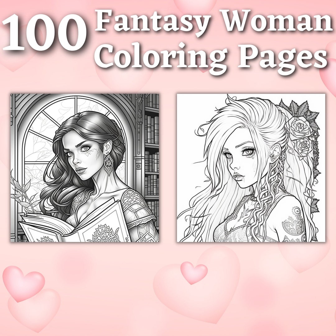100 Woman Fantasy Coloring Pages | Printable Coloring Book | Coloring ...