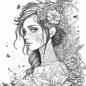 100 Woman Fantasy Coloring Pages | Printable Coloring Book | Coloring ...