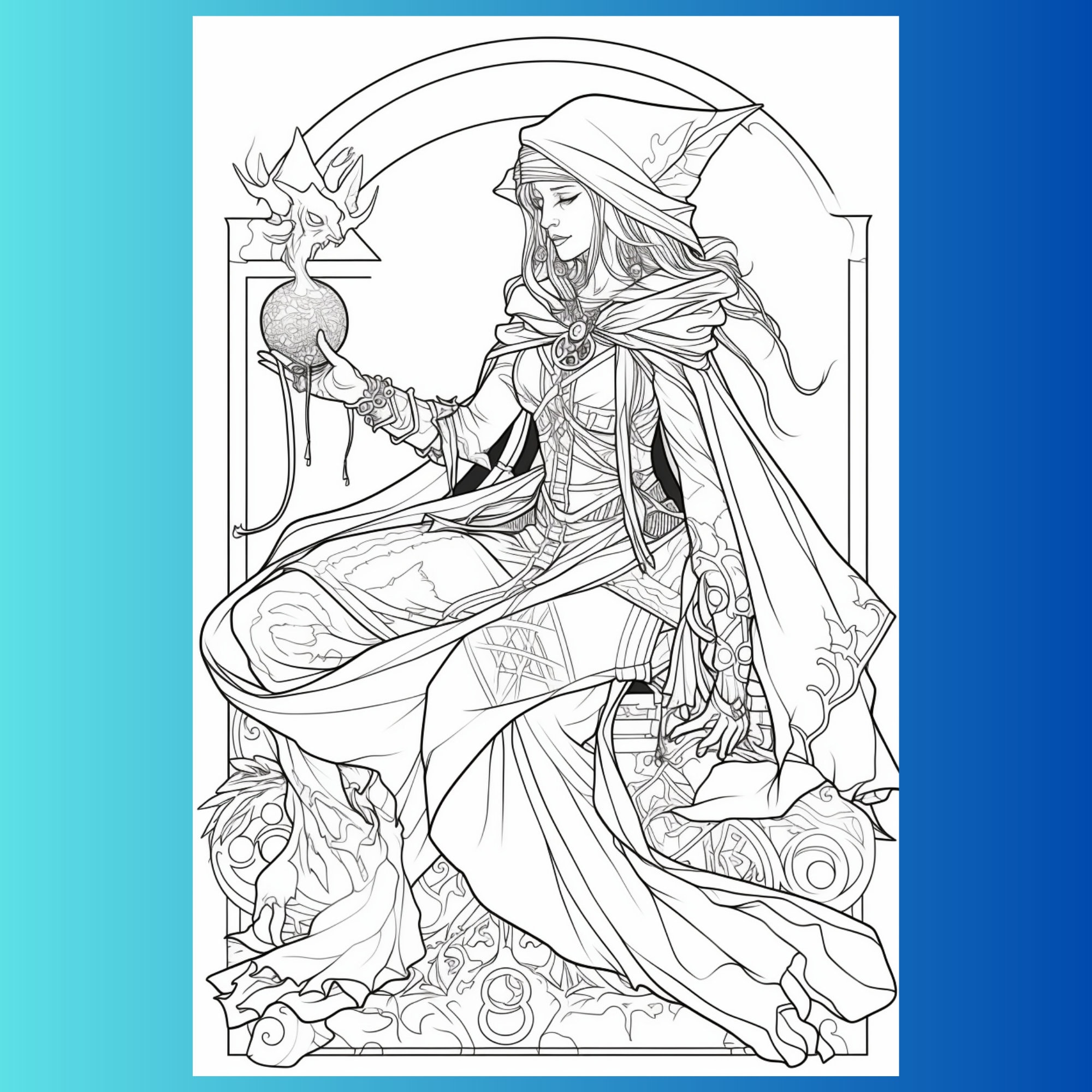 38 Sorcerer Woman Coloring Pages | Printable Coloring Book | Coloring ...