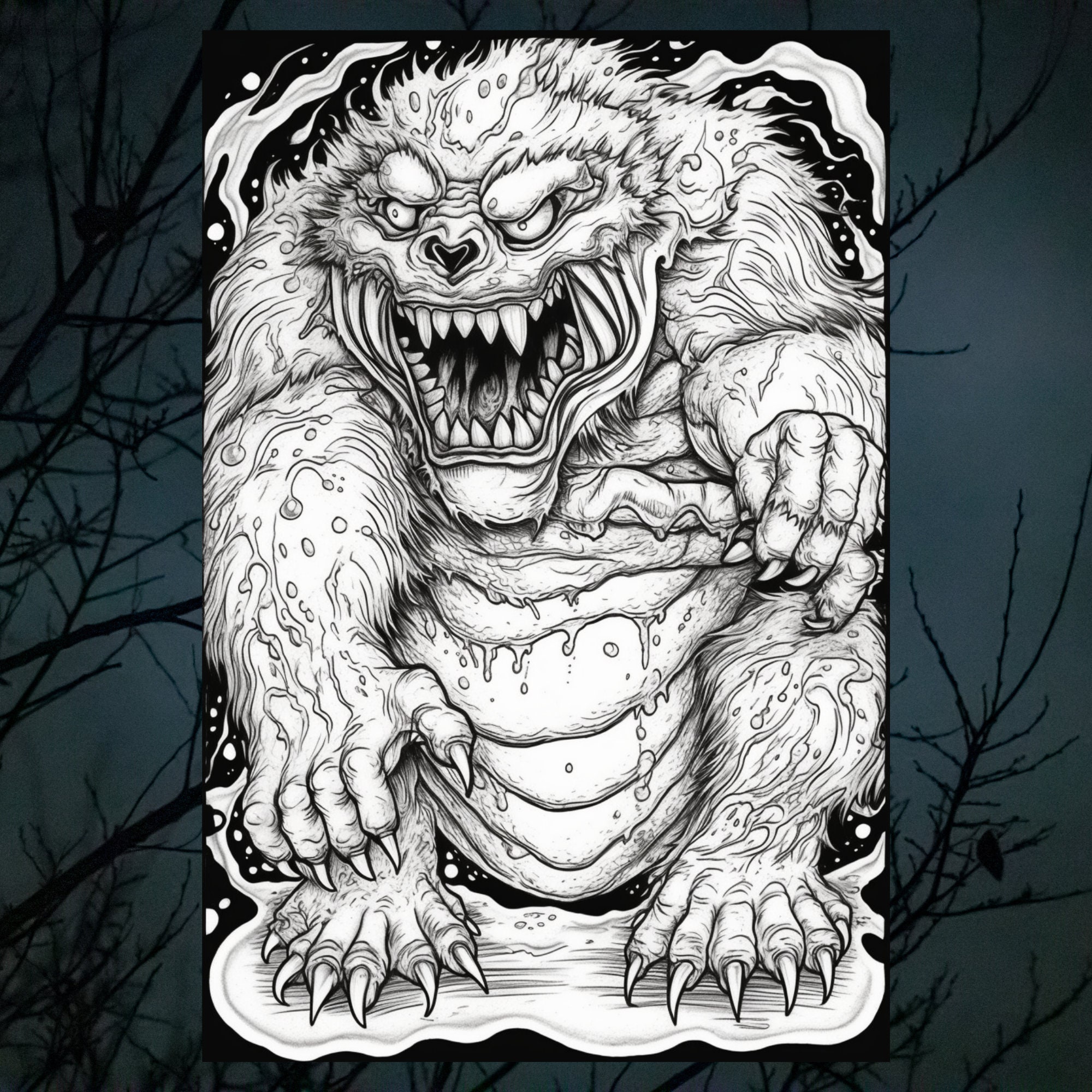 130 Monster Coloring Pages for Adults Printable Coloring Book Coloring