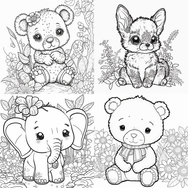 130 Baby Animal Coloring Pages Printable Coloring Book Cute Coloring