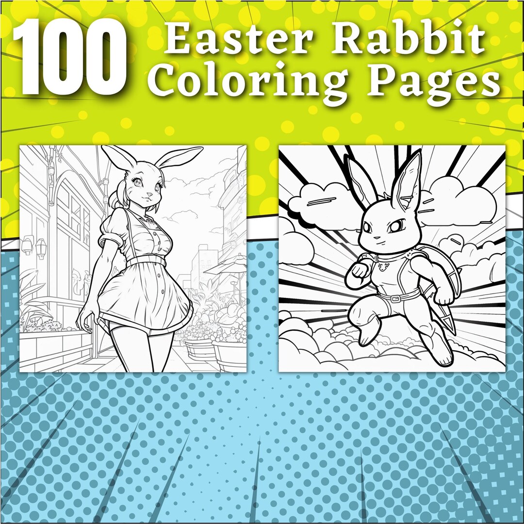 100 Easter Rabbit Coloring Pages | Printable Coloring Book | Coloring ...