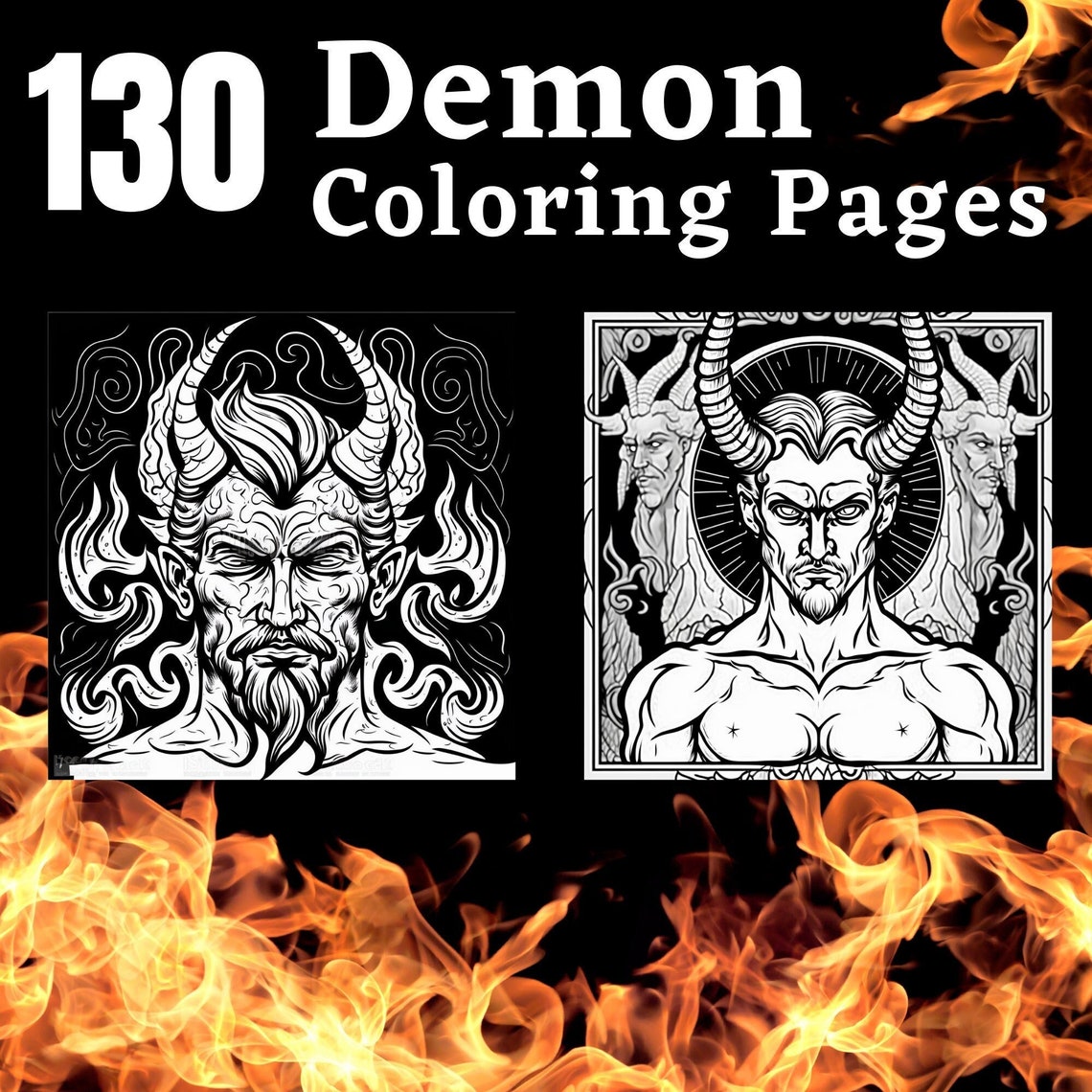 130 Demonic Coloring Pages Printable Coloring Book - Etsy