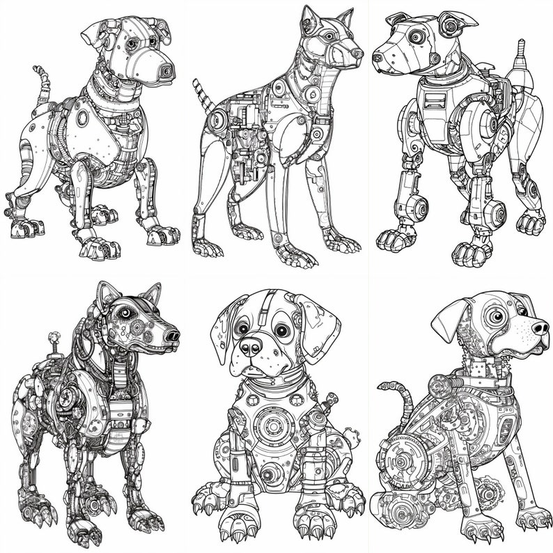 40 Robot Dog Coloring Pages Cute Printable Coloring Book Coloring Pages ...