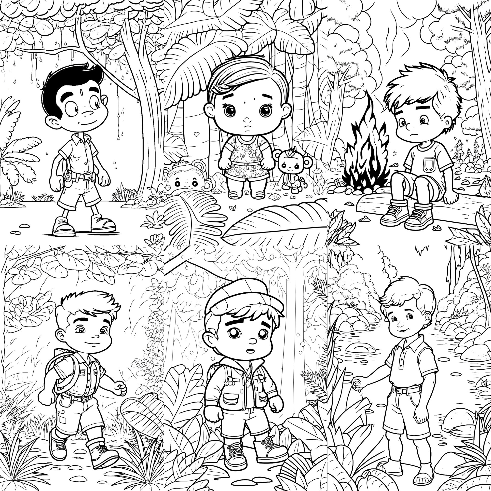 50 Jungle Adventure Coloring Pages Printable Coloring Book Coloring