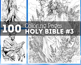 100 Christian Coloring Pages | Printable Coloring Book | Coloring Pages for Adults | Bible Digital Coloring | Jesus Christus