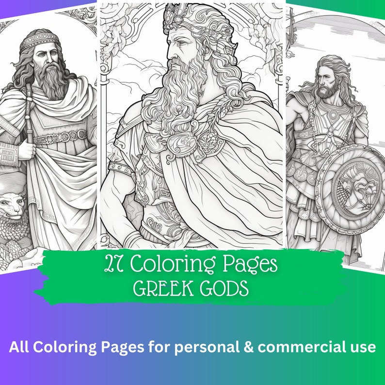 27 Greek Gods Coloring Pages Printable Coloring Book - Etsy