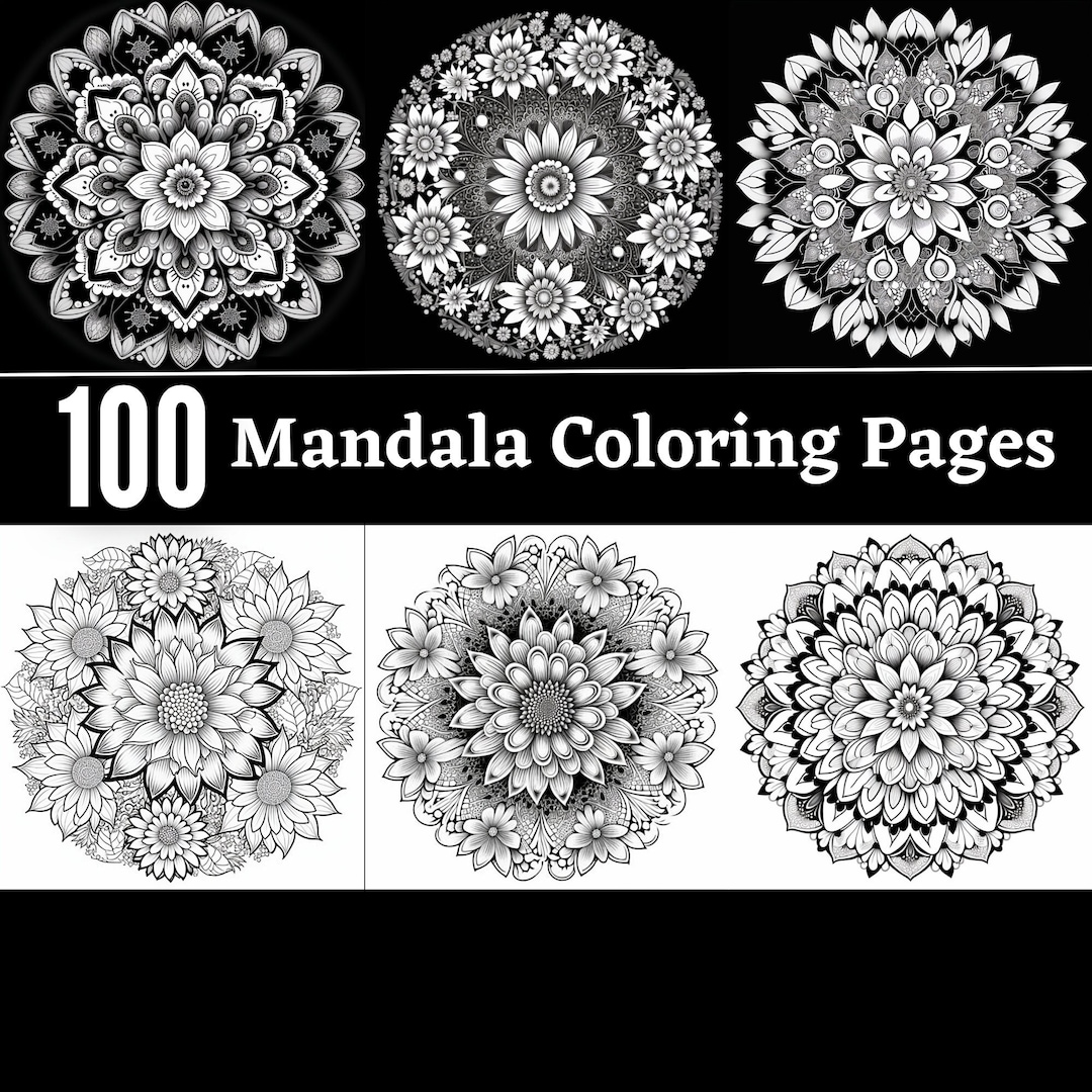 100 Mandala Coloring Pages | Printable Coloring Book | Coloring Pages ...