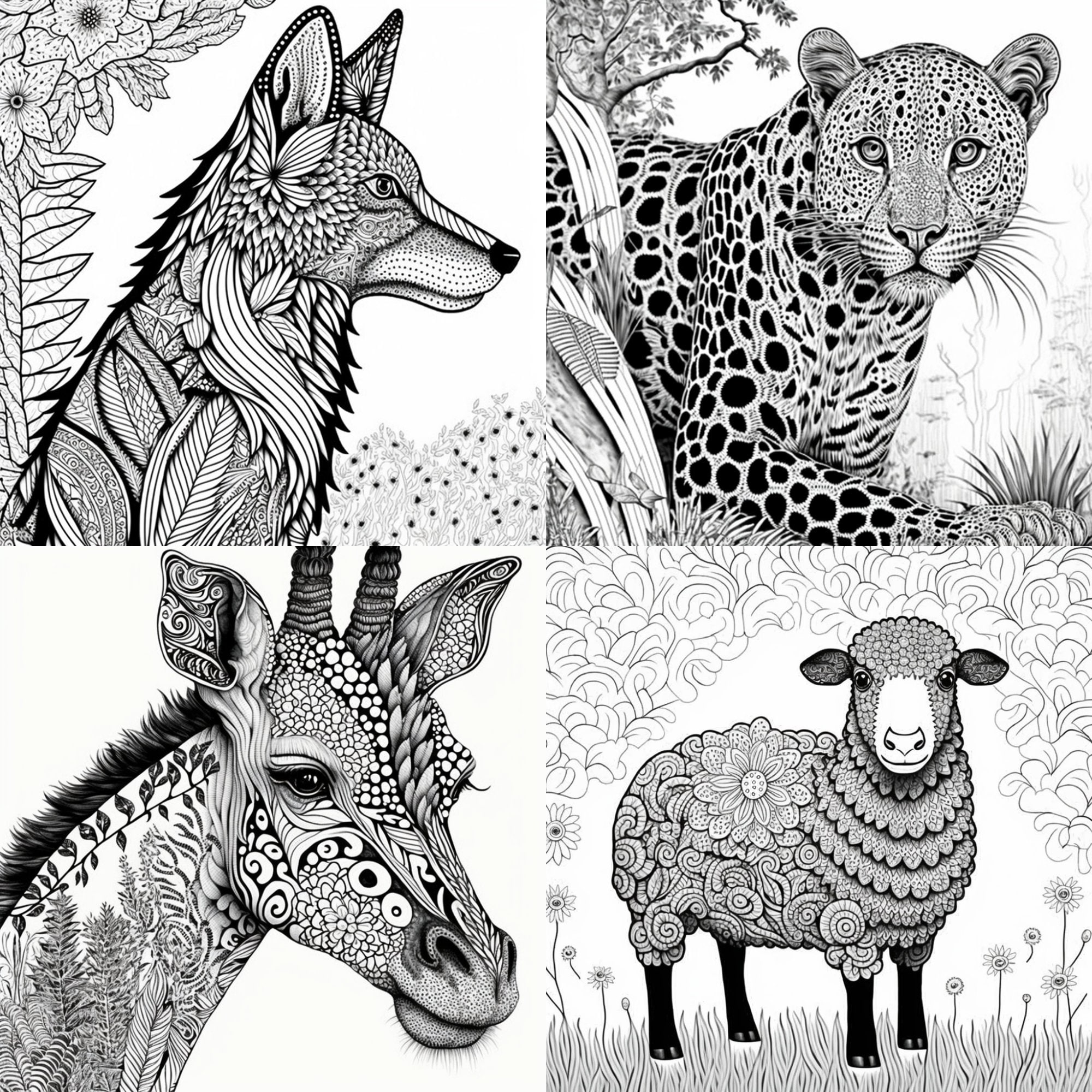 150 Animal Mandala Coloring Pages Printable Coloring Book Coloring ...