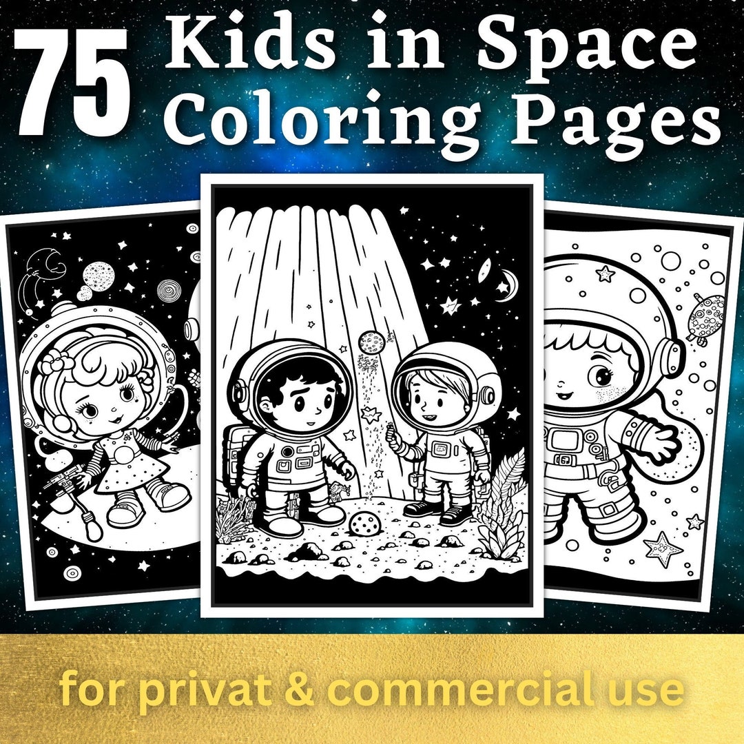 75 Kids in Space Coloring Pages | Printable Coloring Book Space ...