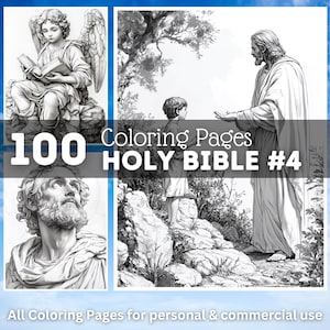 100 Bible Jesus Coloring Pages | Printable Coloring Book | Coloring Pages for Adults | Bible Digital Coloring | Jesus Christus
