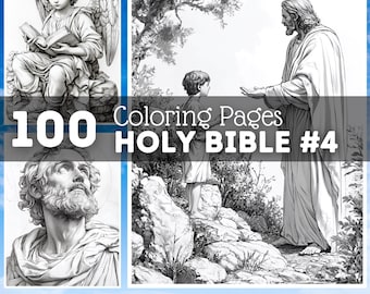 100 Bible Jesus Coloring Pages | Printable Coloring Book | Coloring Pages for Adults | Bible Digital Coloring | Jesus Christus