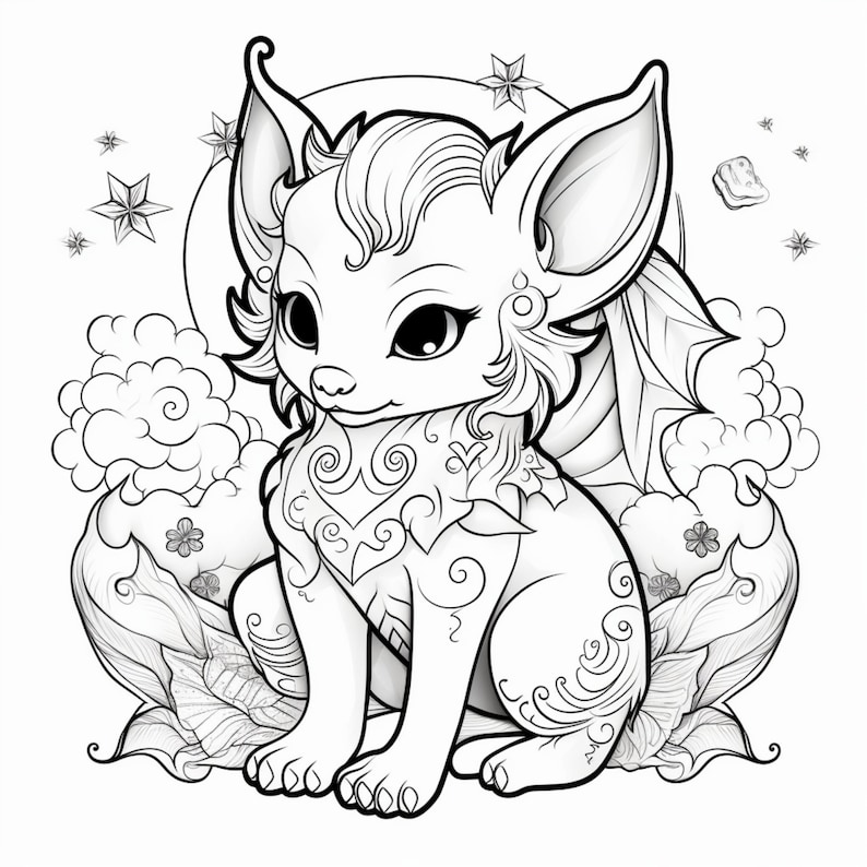 100 Fantasy Animals Coloring Pages Printable Coloring Book - Etsy