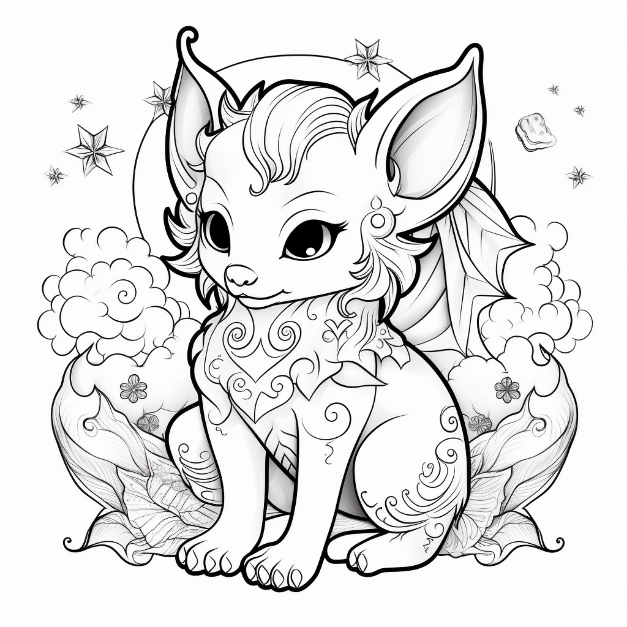 100 Fantasy Animals Coloring Pages Printable Coloring Book Etsy