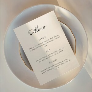 Wedding Menu Minimalist Wedding Template Simple Modern Printable Wedding Menu Template