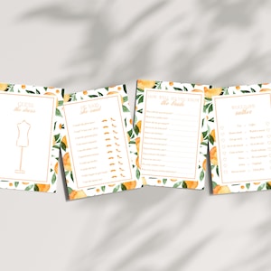Orange Citrus Bridal Shower Games Bundle, Spritz Bridal Shower Brunch Games Template, Editable and Printable