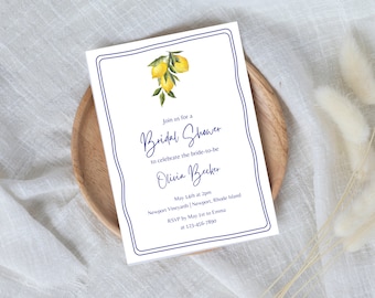 Italian Bridal Shower Invitation Template Amalfi Coast Lemon Shower Template Printable