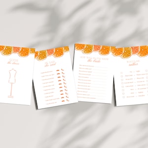 Citrus Bridal Shower Games Bundle, Love at First Spritz Bridal Shower Brunch Games Template, Editable and Printable