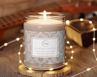 9ozScented Soy Candle, Vintage Look Design