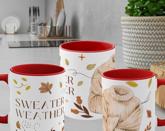 Sweater Weather Accent Mugs, Autumn Collection
