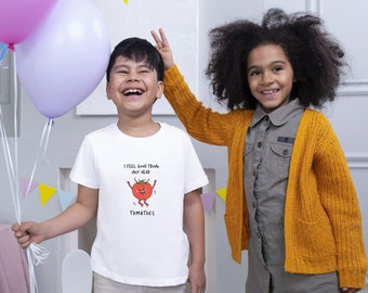 I Feel Good from My Head Tomatoes Kids Short Sleeve Tee
