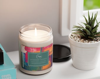 Abstract Art Design Scented Soy Candle, 9oz