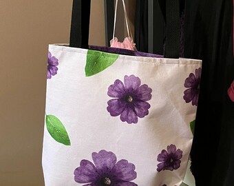 Purple Lovers Tote Bag, Eco-Friendly Tote Bag, Reuseable Tote Bag, Garden Party Vibes Tote