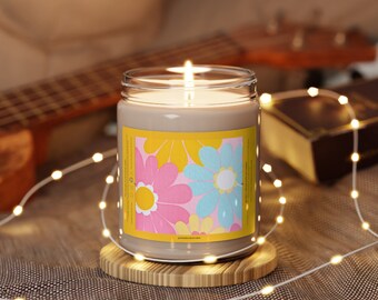 Blissful Blooms: Delight in the Happy Daisies Scented Soy Candle, 9oz