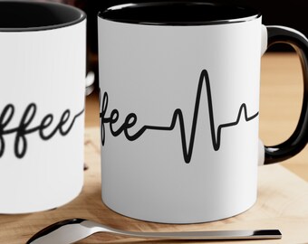 Coffee Heartbeats Accent Mug, 3 Color Variations