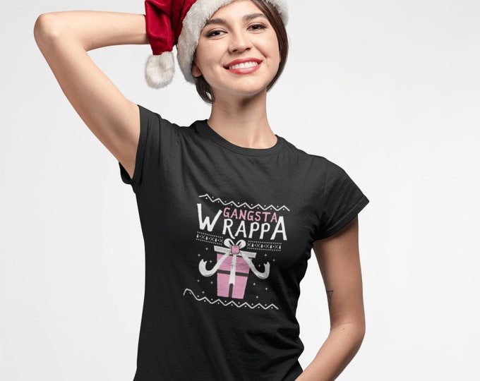 Featured listing image: Gangsta Wrapper Women's Comfy Tee, Holiday Collection