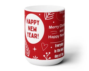 Happy New Year Accent Mug, 15oz Festive Mug
