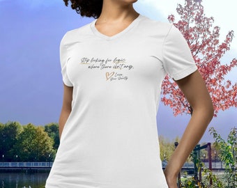 Stop Looking for Logic Love Your Sanity Unisex Jersey Short Sleeve V-Neck Tee, Women's V-Neck Tee, Men's V-Neck Tee