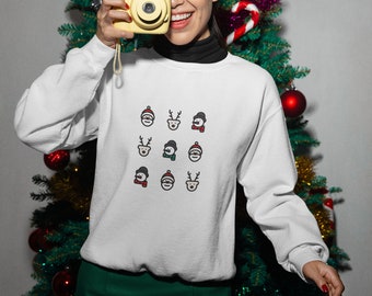Christmas Collage Unisex Crewneck Sweatshirt, Unisex Adult Festive Holiday Apparel