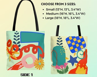 Enchanting Artistic Journey: Cotton Canvas Tote Bag Inspired by a Child's Imagination