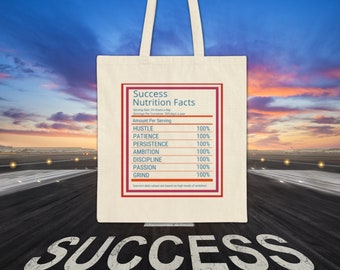 Success Nutrition Facts Cotton Canvas Tote Bag