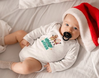 Santa's Coming to Town Infant Long Sleeve Bodysuit, Holiday Baby Apparel