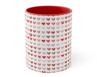Cover me with Love Accent Coffee Mugs, Valentines Day Coffee Mug, Gift for Her or Him