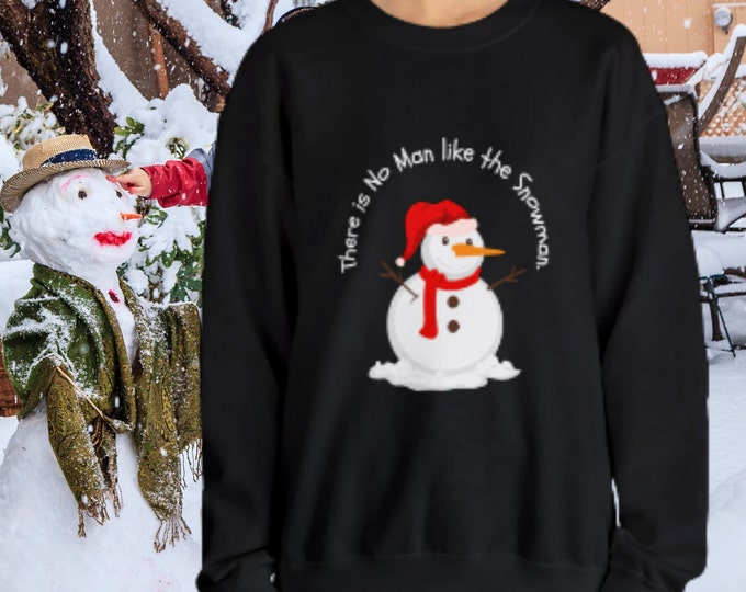 Featured listing image: No Man like the Snowman Crewneck Sweatshirt, Unisex Festive Holiday Apparel